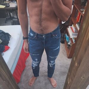 Mens Levi Slim Ripped Jeans